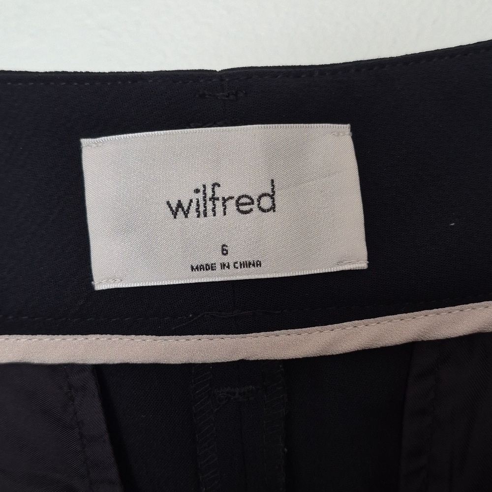 Wilfred Flat Front Womens Trousers Black Textured Side/Back Pockets - Picture 7 of 9